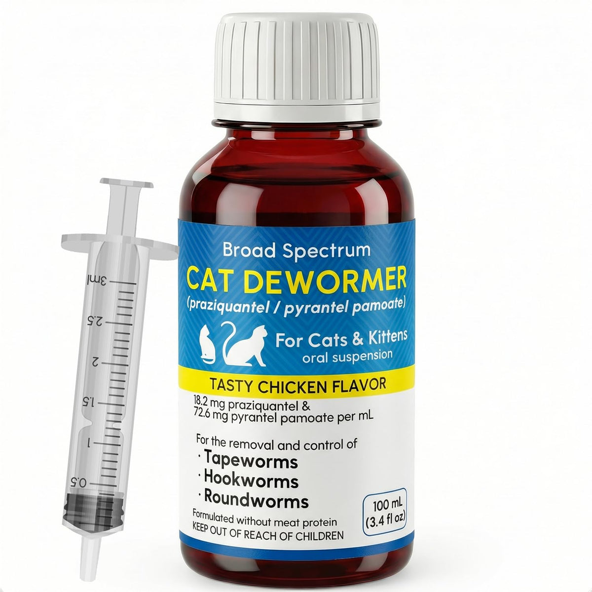 Cat and Kitten Dewormer Oral Suspension 100ml B44465