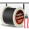 1000FT 1/8" Black Stainless Steel Cable with Cutter P6515