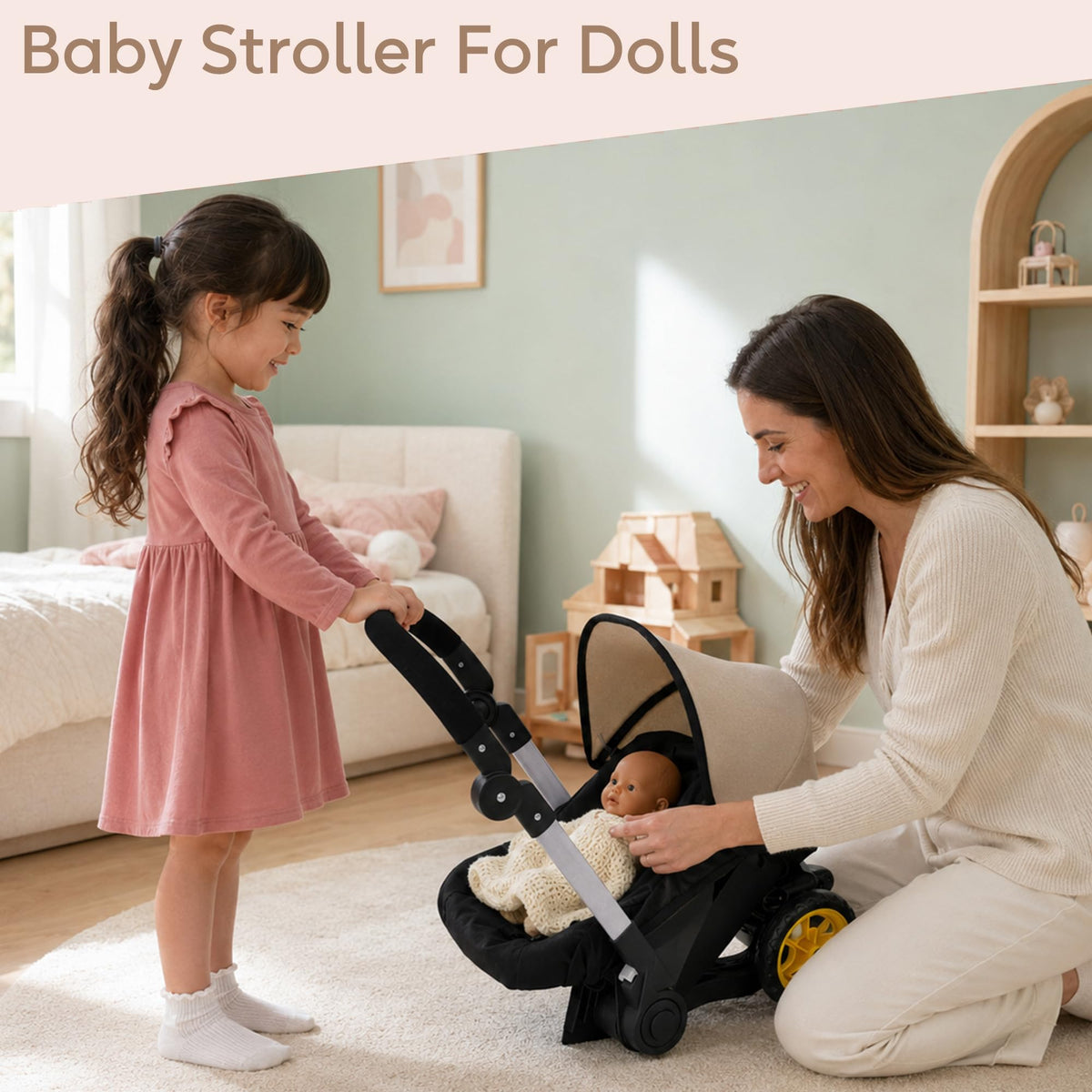 Convertible 2-in-1 Doll Stroller and Car Seat W505