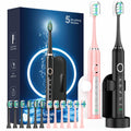 2 Pack Rechargeable Electric Toothbrush with 12 Brush Heads & 2 Travel Case H885081