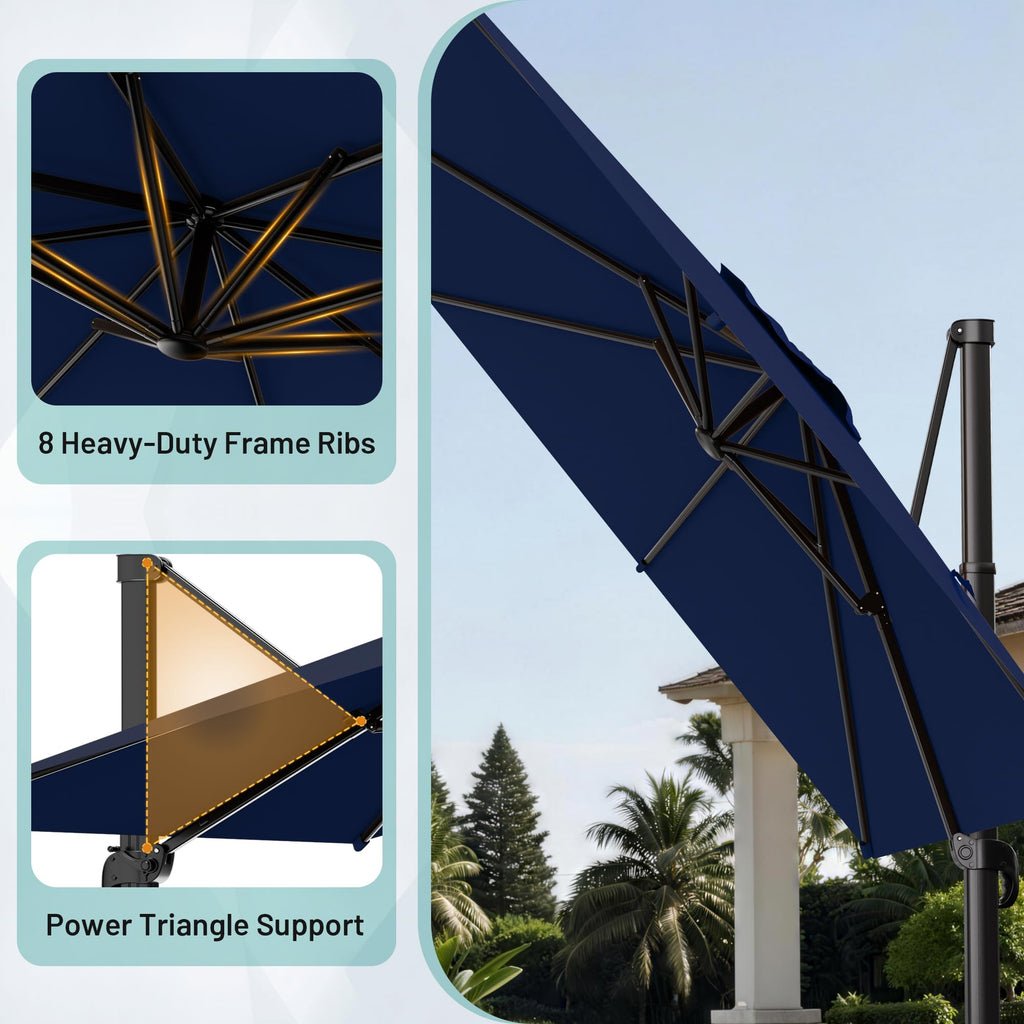 10 X 13 FT Cantilever Umbrella with 360-Degree Rotation I230157