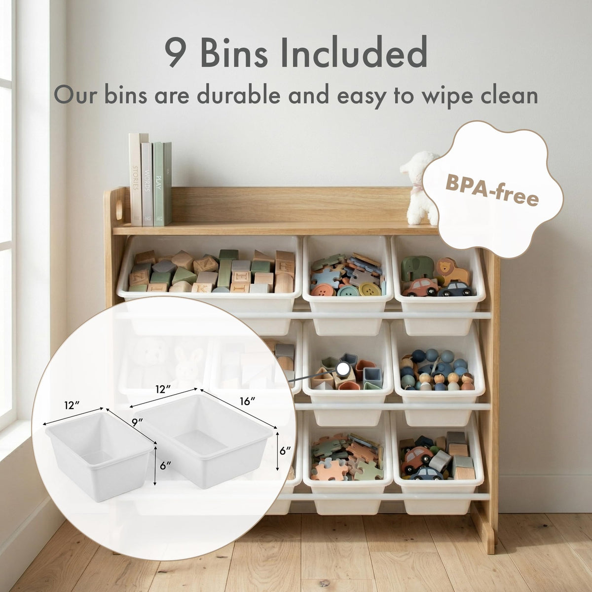 Kids Toy Organizer with 9 Bins Z571549