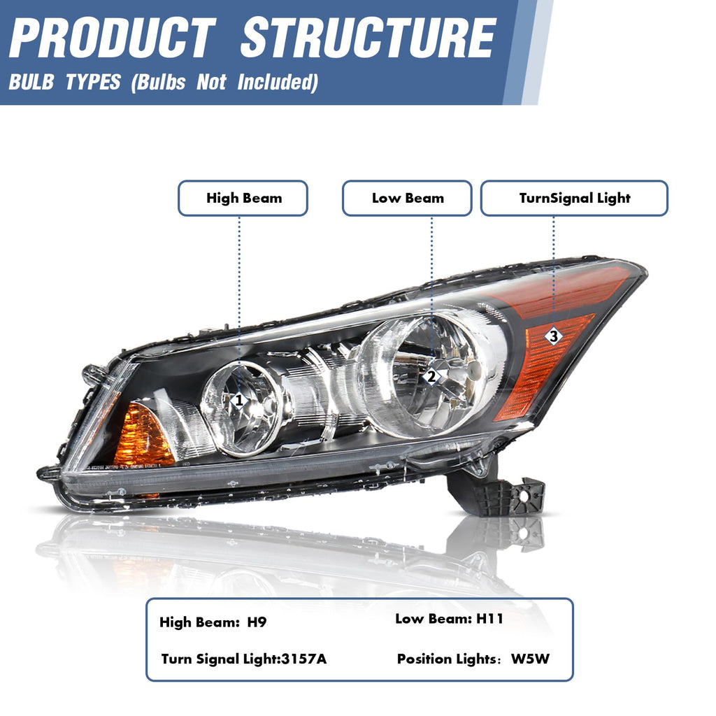 Headlights Assembly Replacement 4Dr B604