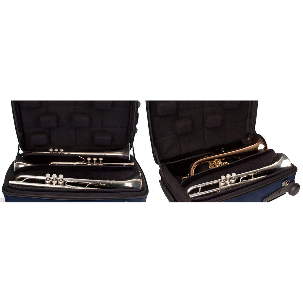 Blue Triple Trumpet Case with Wheels D73391