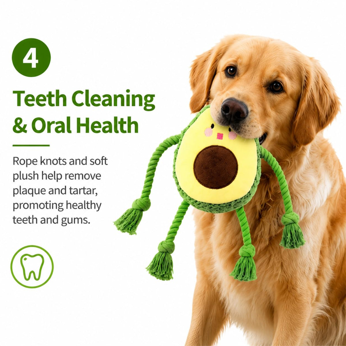 Avocado Rope Plush Dog Toy S8473