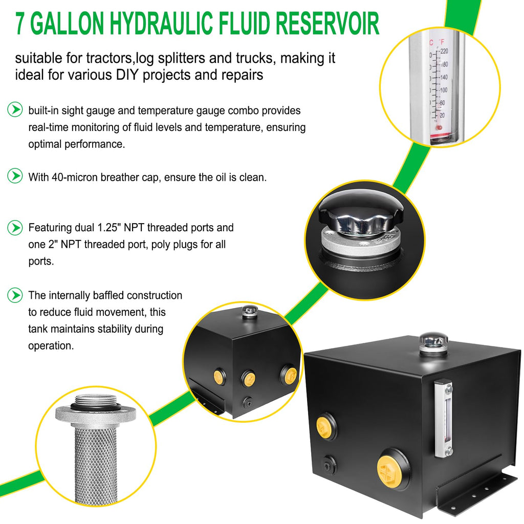 7 Gallon Hydraulic Fluid Reservoir Oil Tank J14850