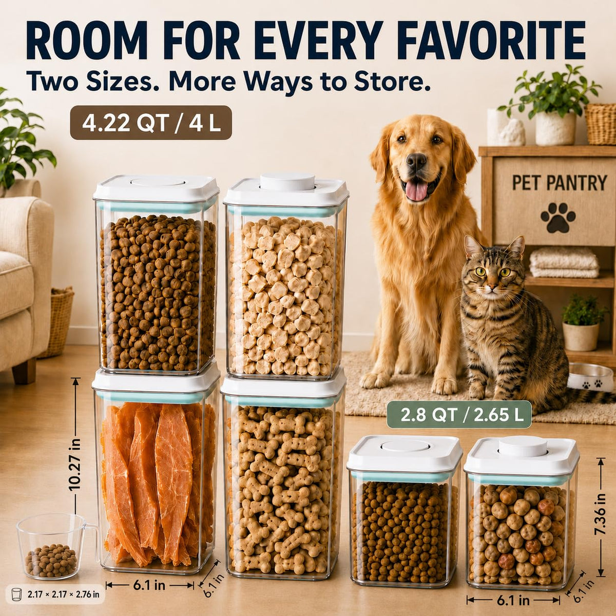 Airtight Dog Food Storage Container with Scoop Z356897