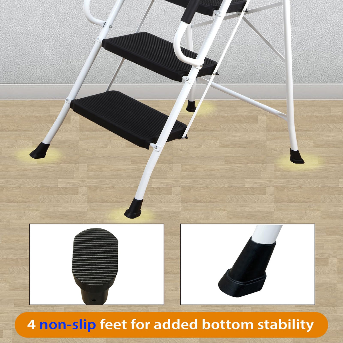 4 Step Ladder with Handrails 330lbs Capacity N552