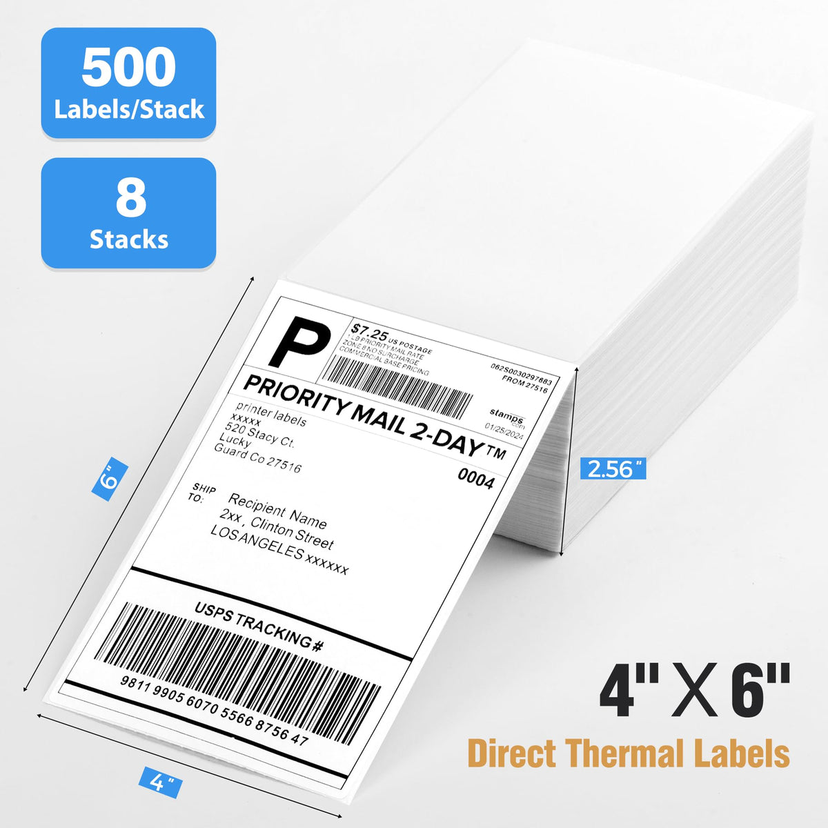 4" x 6" Direct Thermal Labels 4000 Thermal Printer Paper L45396