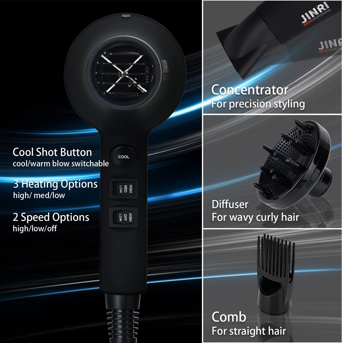 1875W Ionic Infrared Hair Dryer with Diffuser C251777