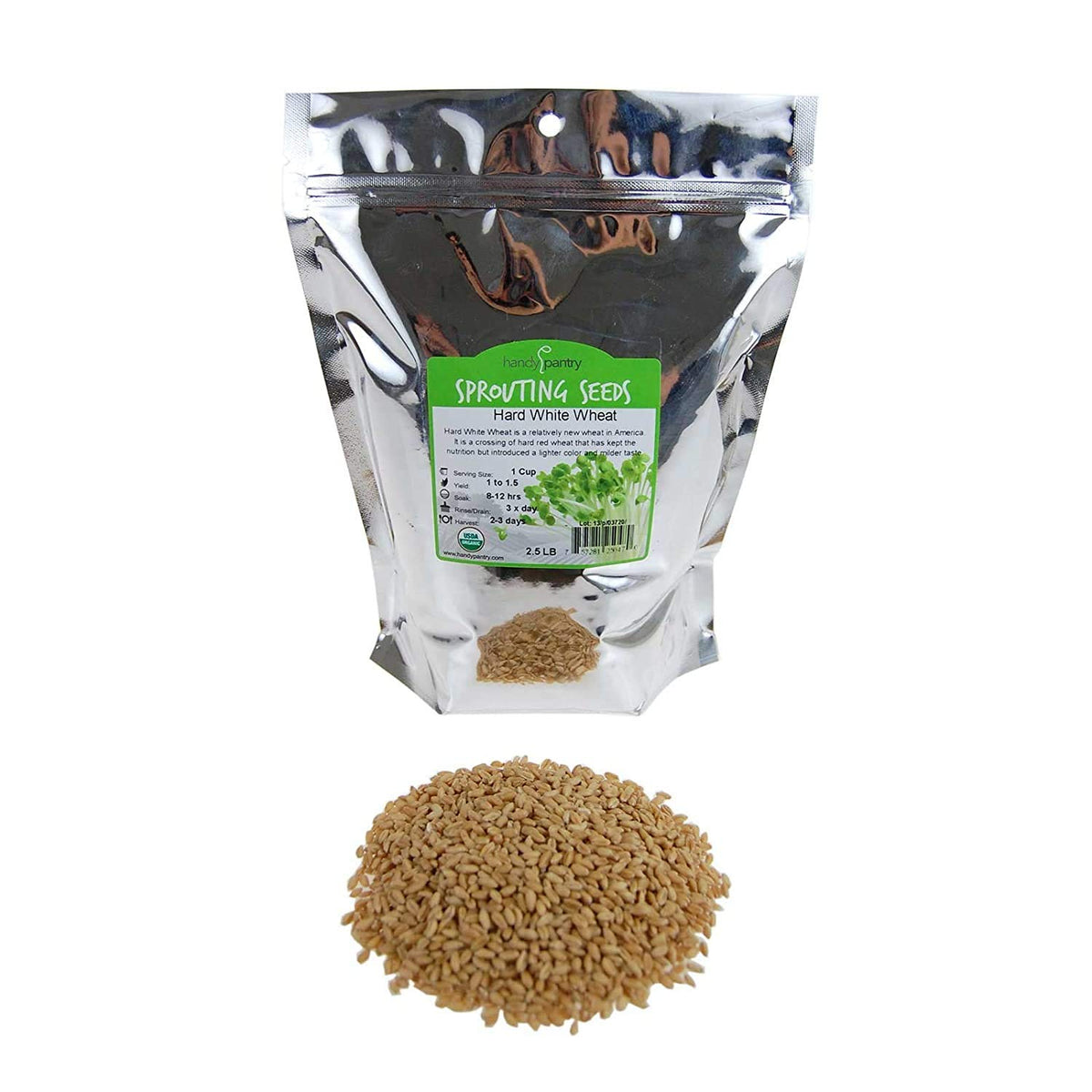 Organic Whole Wheat Kernels 2.5 Lb Non-GMO Hard White H158