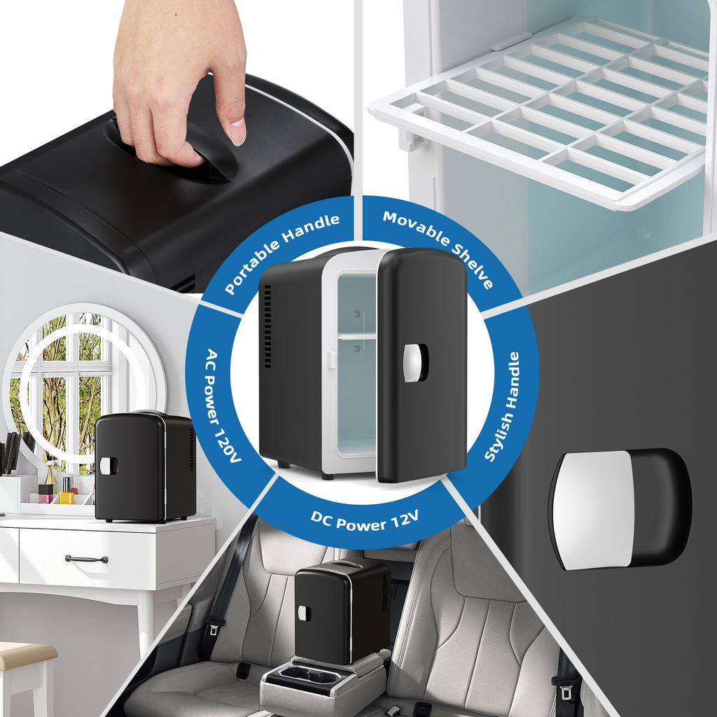 Compact Mini Fridge 4L Black V142412