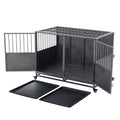 48 inch Heavy Duty Folding Metal Dog Cage with Divider Panel U28098