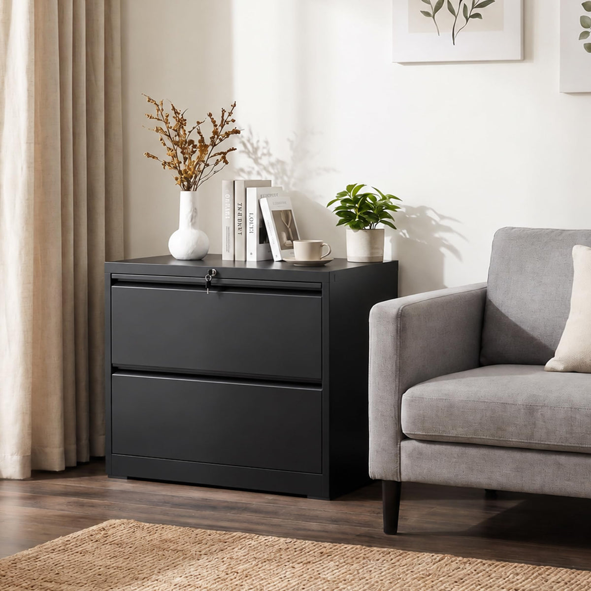 2 Drawer Metal File Cabinet with Lock G98187