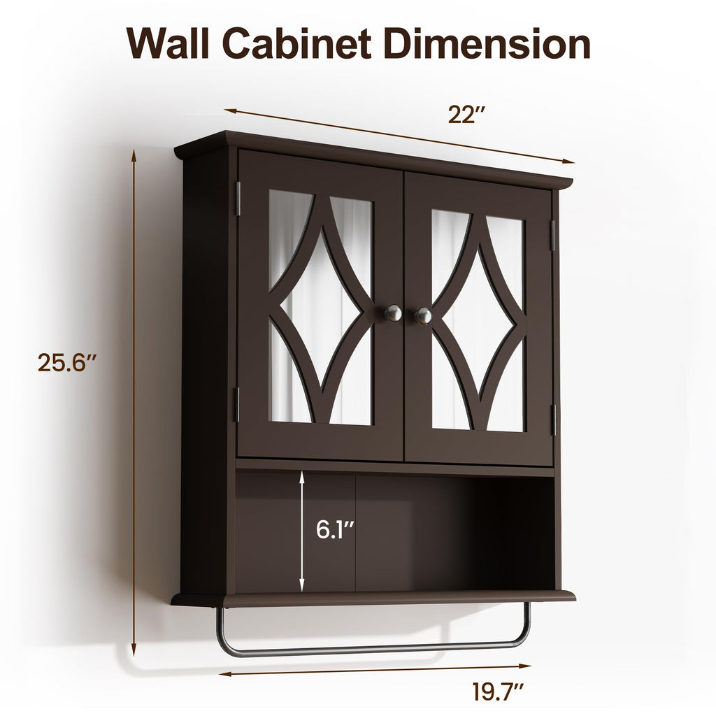Wall Mounted Bathroom Medicine Cabinet with Towel Rack 22x25 inch P371348