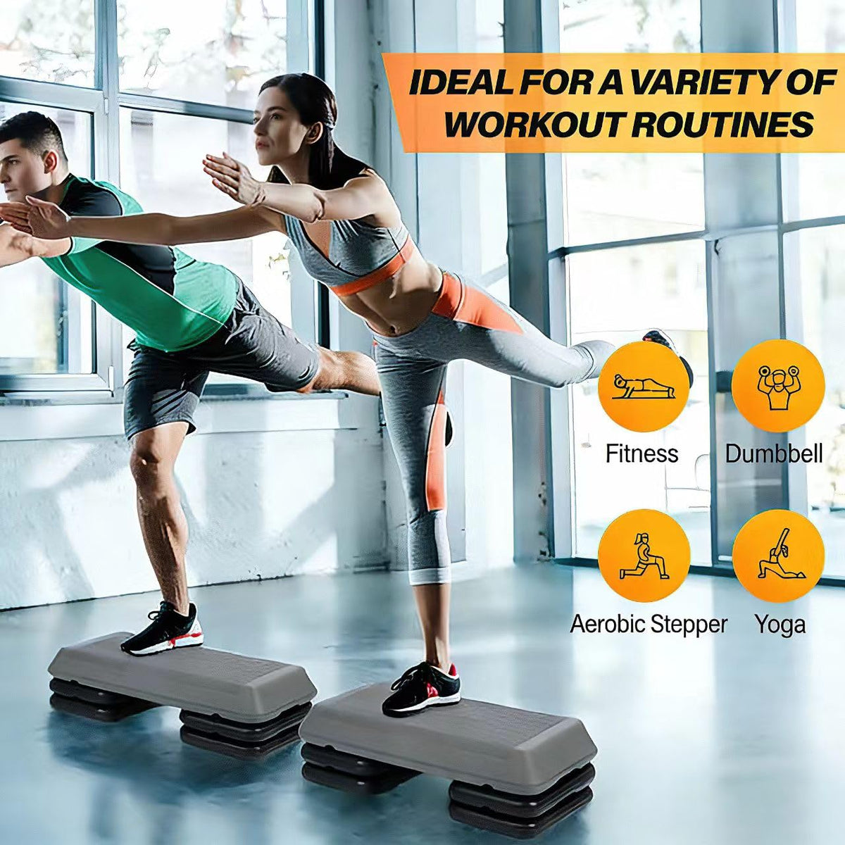 28.5'' Exercise Aerobic Step Platform with 4 Risers F148