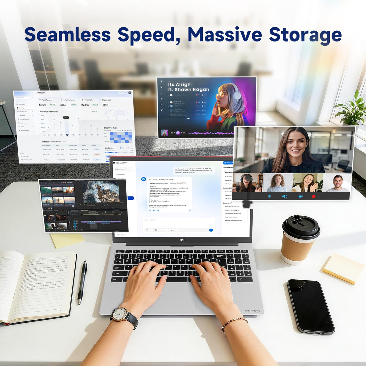 15.6" IPS FHD Laptop 8GB RAM 256GB SSD G928