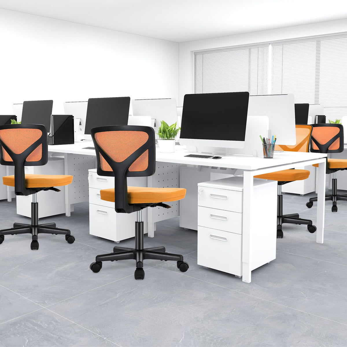 Armless Mesh Office Chairs S3579