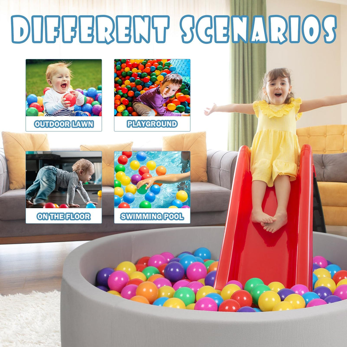 100 Pack BPA Free Colorful Plastic Balls Z774616