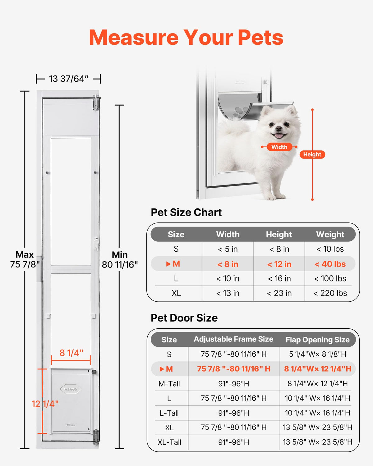 Sliding Glass Dog Door with Flap T45828