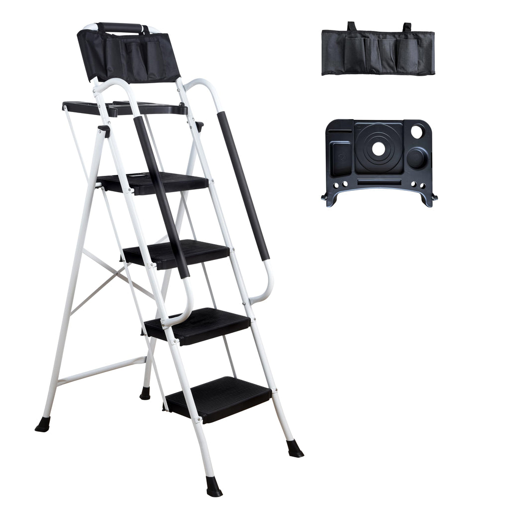 4 Step Ladder with Handrails 330lbs Capacity N552