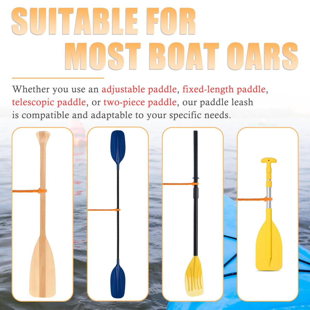 Kayak Paddle Board Leash Stretchable Strap J618368