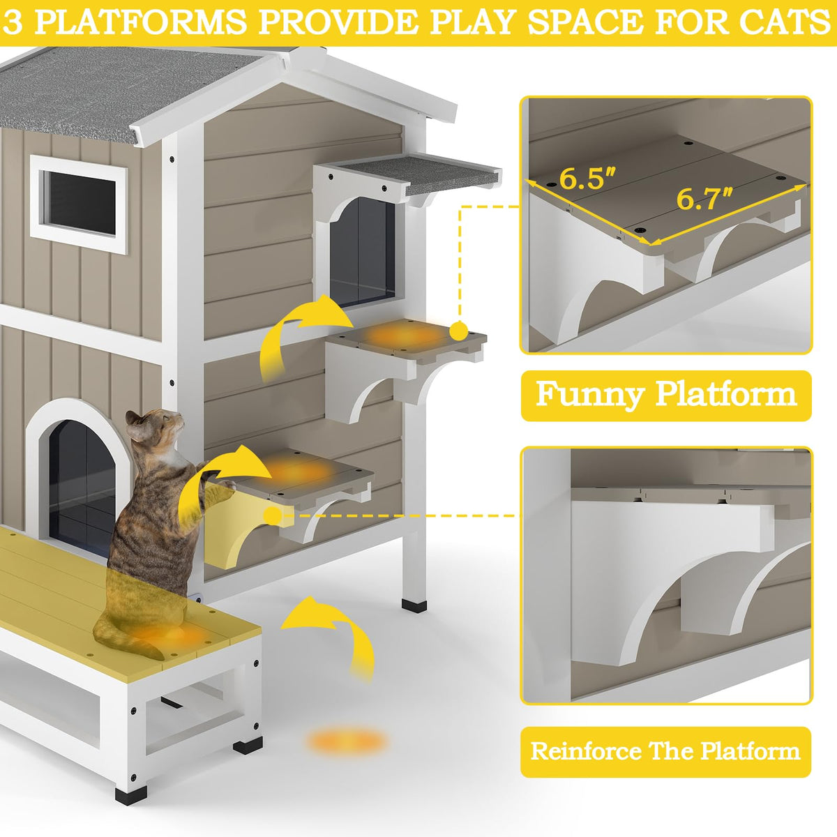 2-Story Insulated Outdoor Cat House V655