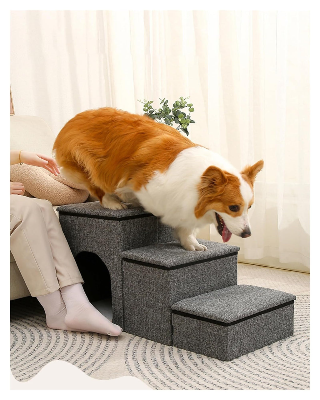 Folding Pet Stairs with Storage Box U426