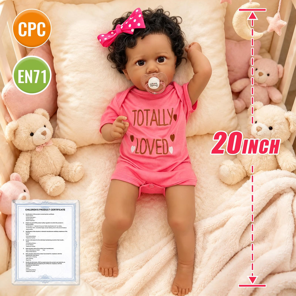 20 Inch Weighted Black Reborn Baby Doll H65222