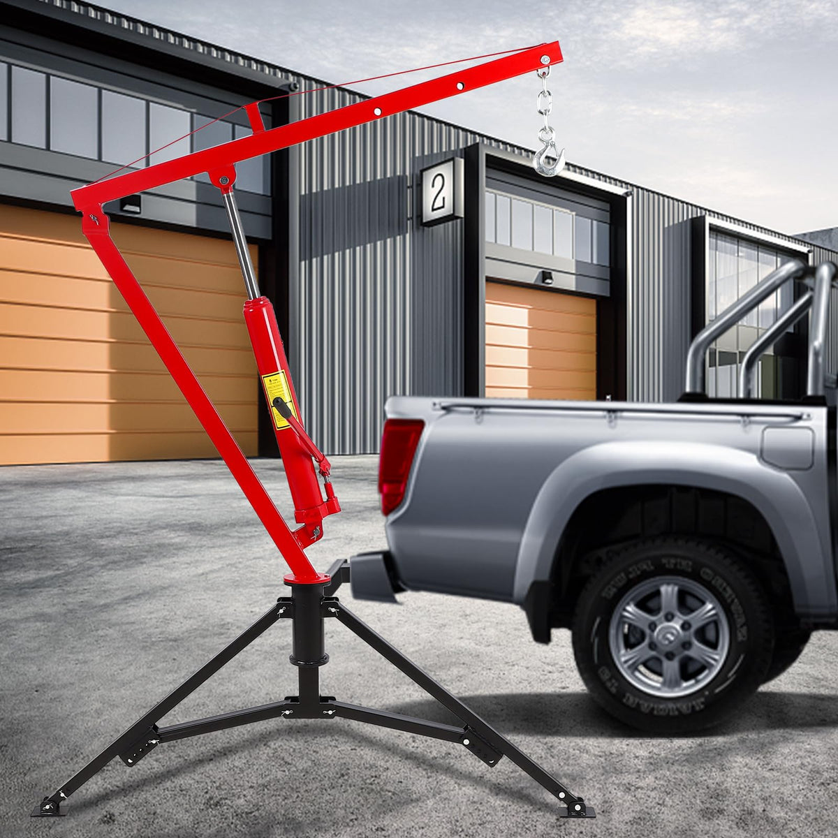 Hydraulic Pickup Truck Crane 1000 Lbs 360° Swivel Hitch Mounted K80319