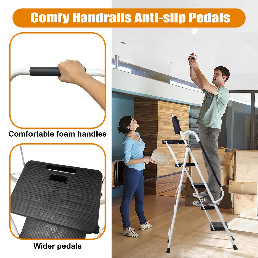 4 Step Ladder with Handrails 330lbs Capacity N552