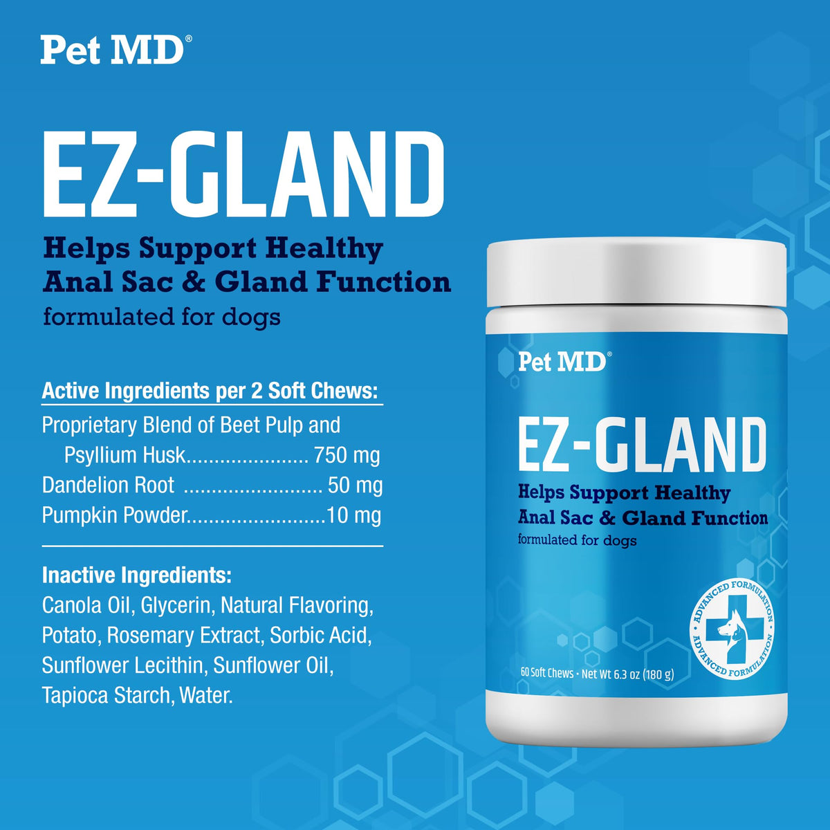 Dog Anal Gland Chews with Pumpkin and Fiber 60ct D373
