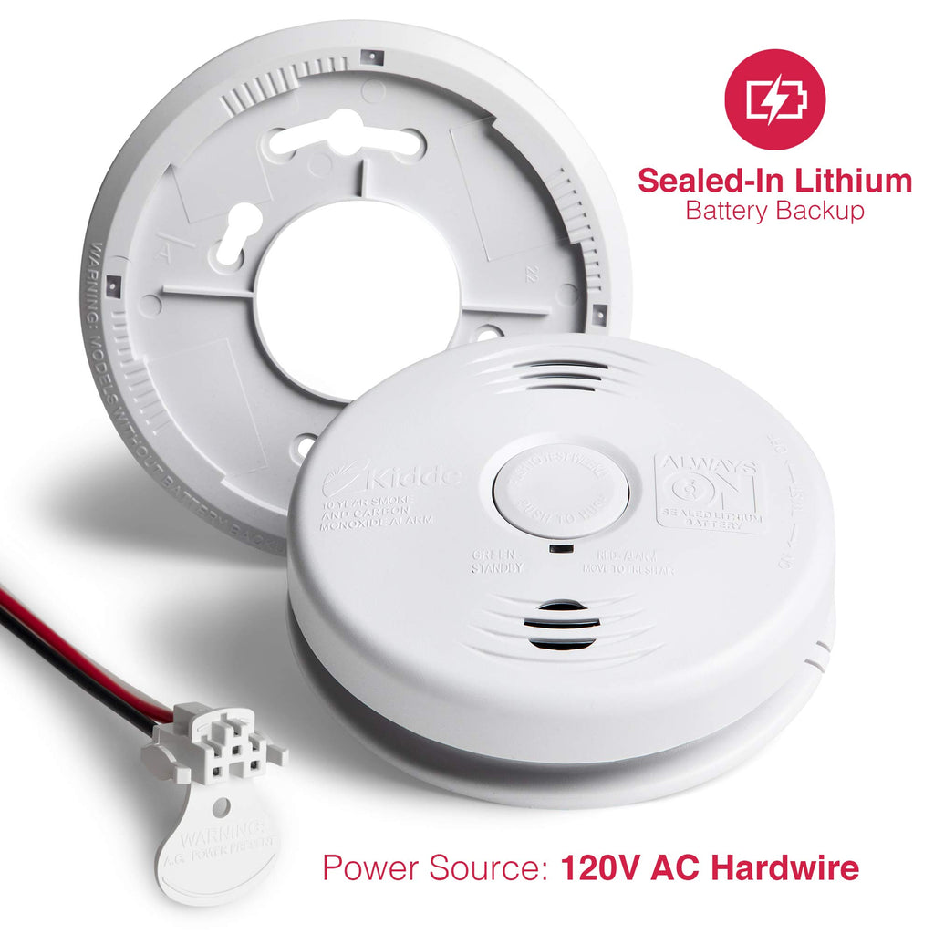 Hardwired Smoke and Carbon Monoxide Detector Alarm with Voice Warning, White N8985