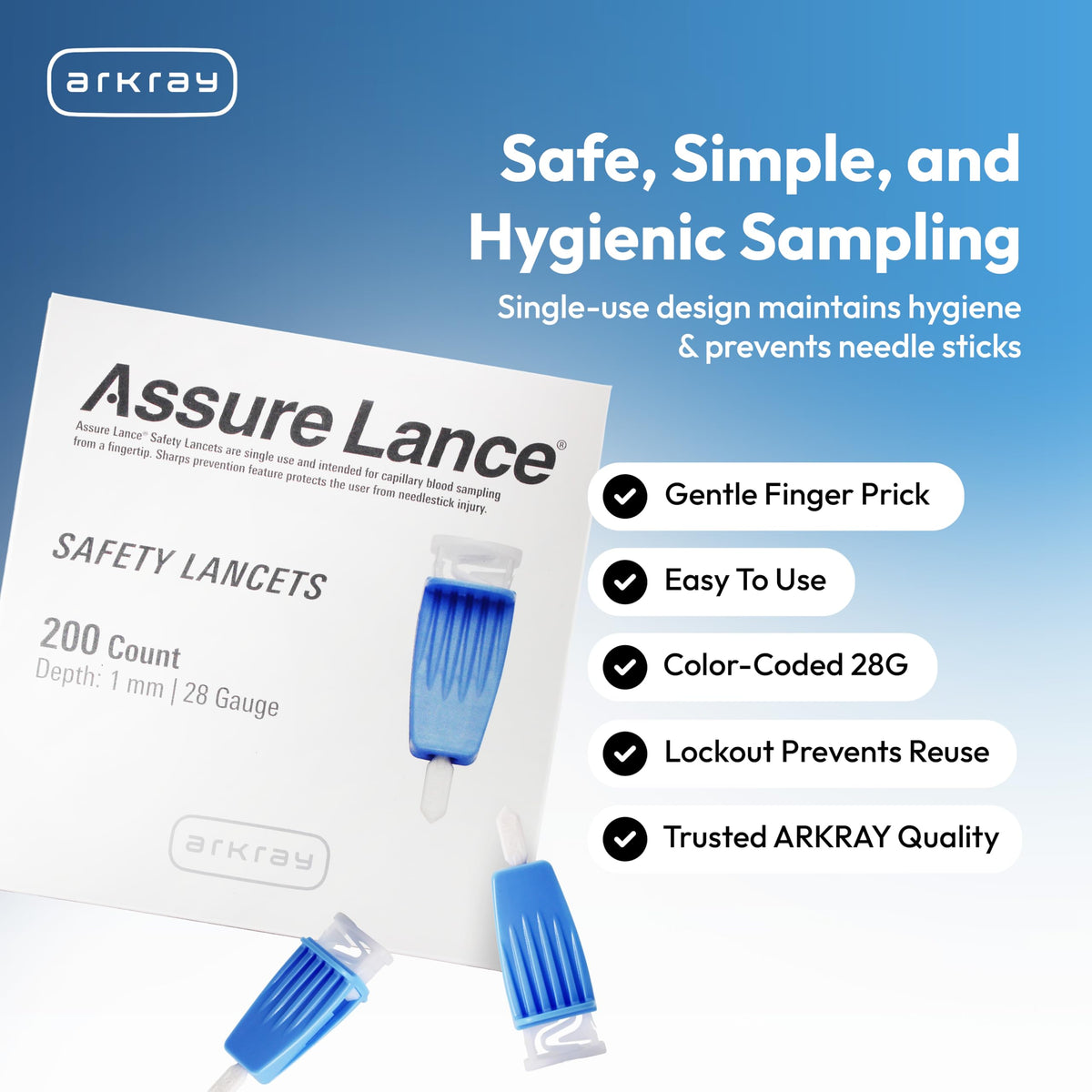 28G 1mm Safety Lancets, 200 Count V27231