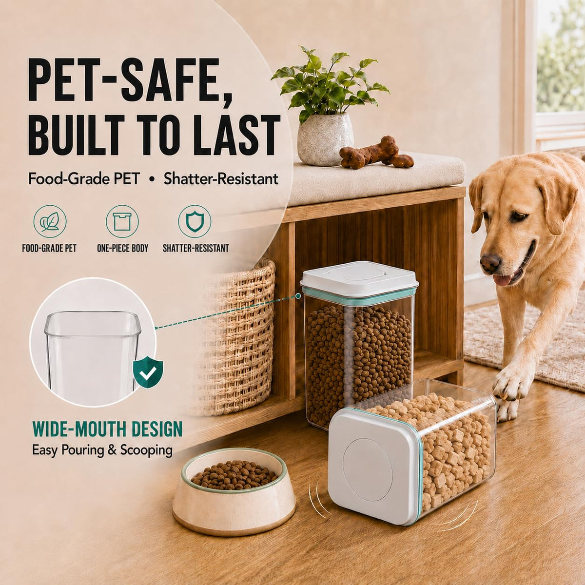 Airtight Dog Food Storage Container with Scoop Z356897