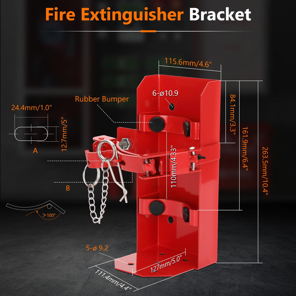 Heavy Duty Fire Extinguisher Brackets & Mounts Steel Red X443660