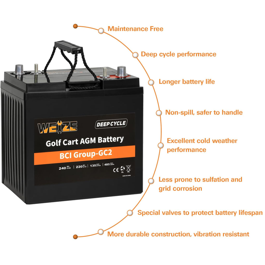 6V 240ah Deep Cycle AGM Battery V7432