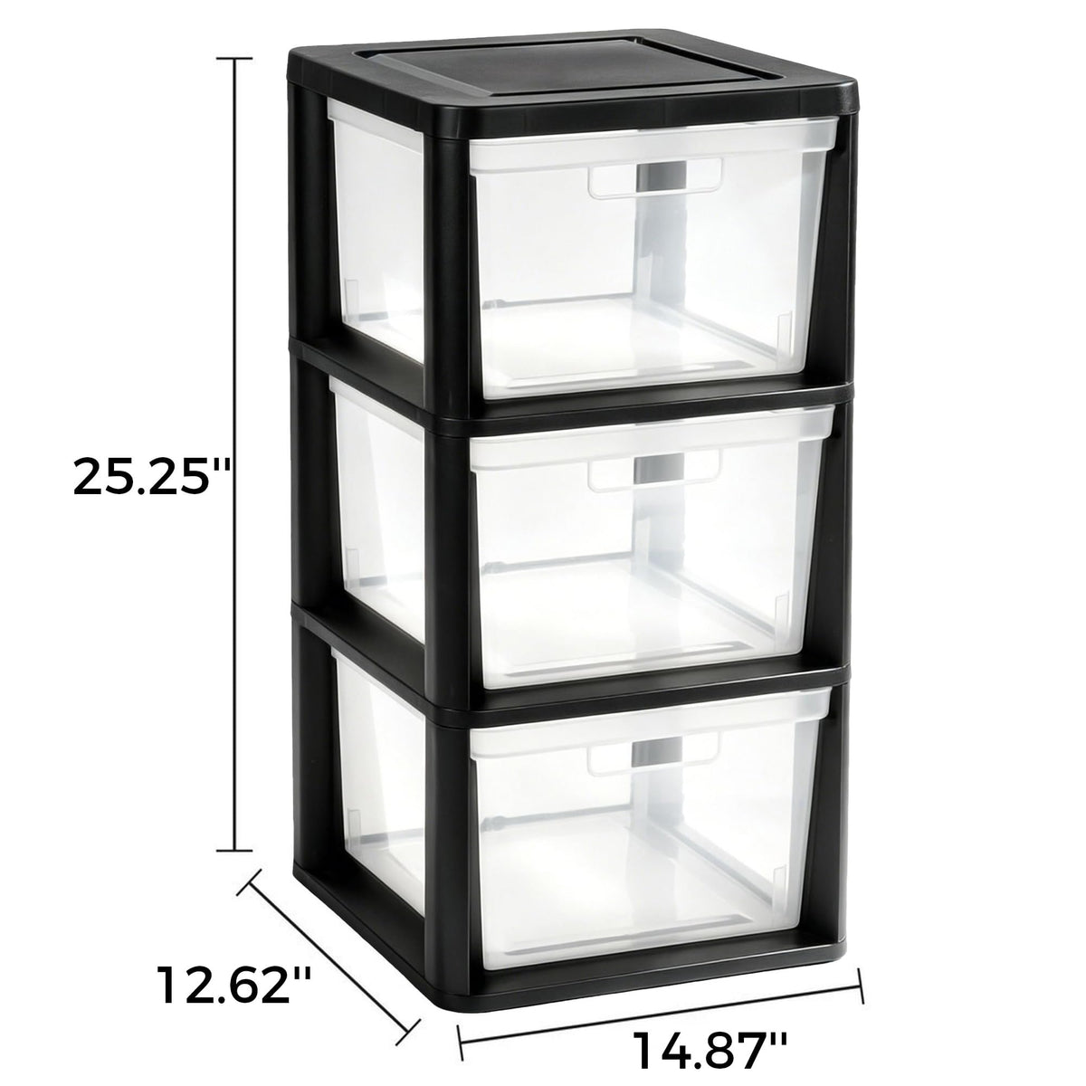 3-Drawer Plastic Storage Organizer Tower Y4879