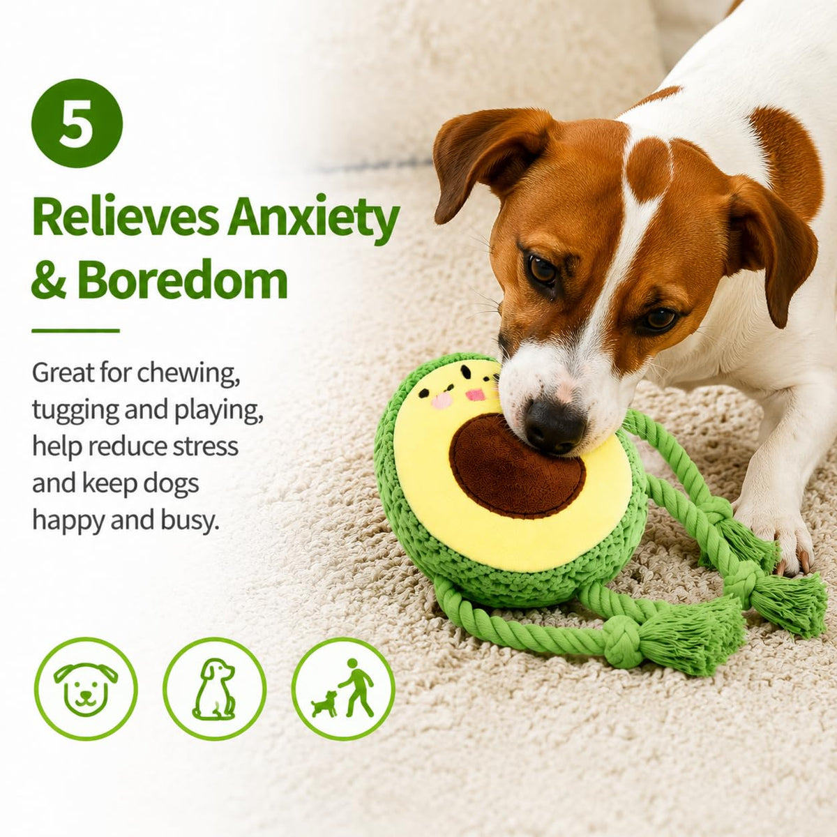 Avocado Rope Plush Dog Toy S8473