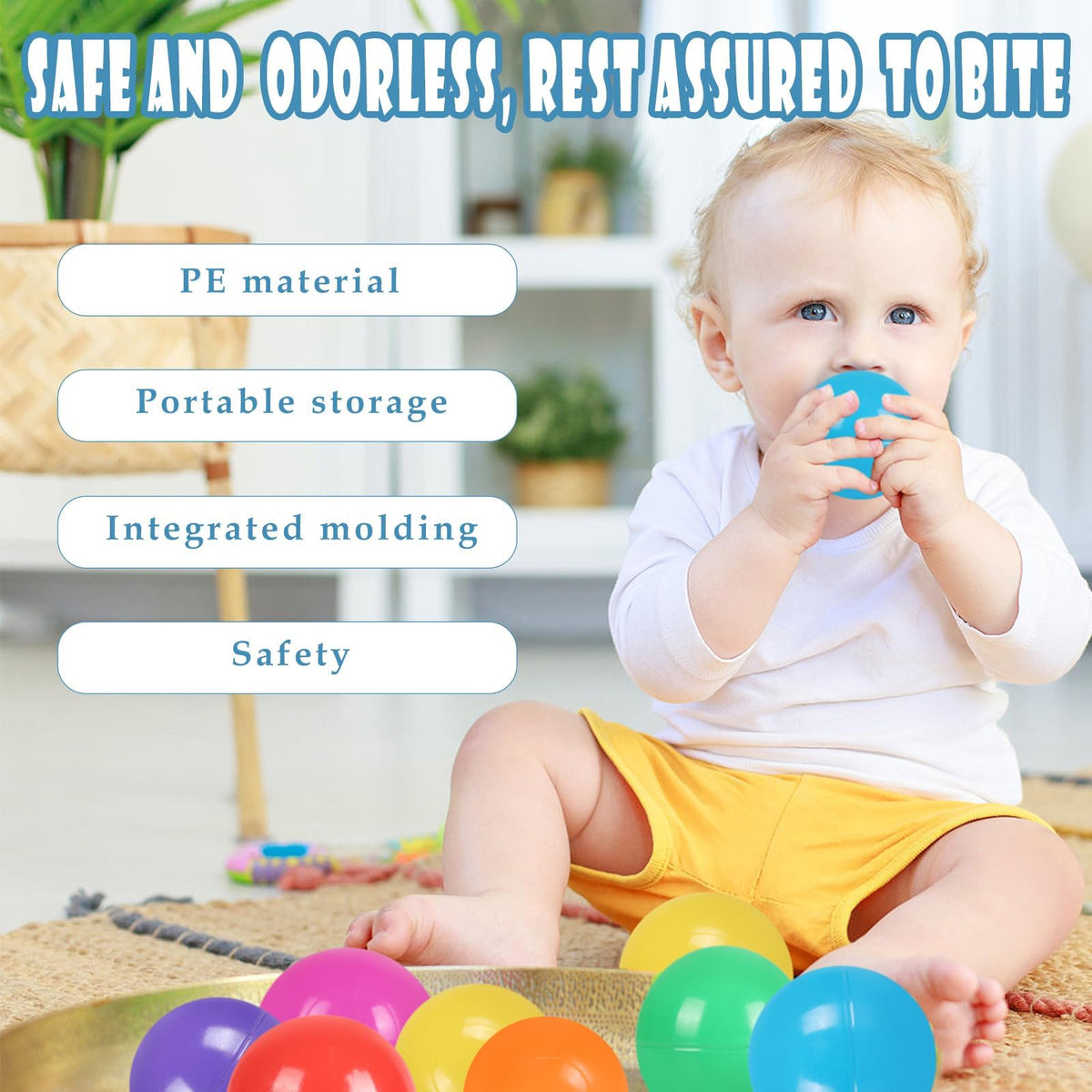 100 Pack BPA Free Colorful Plastic Balls Z774616