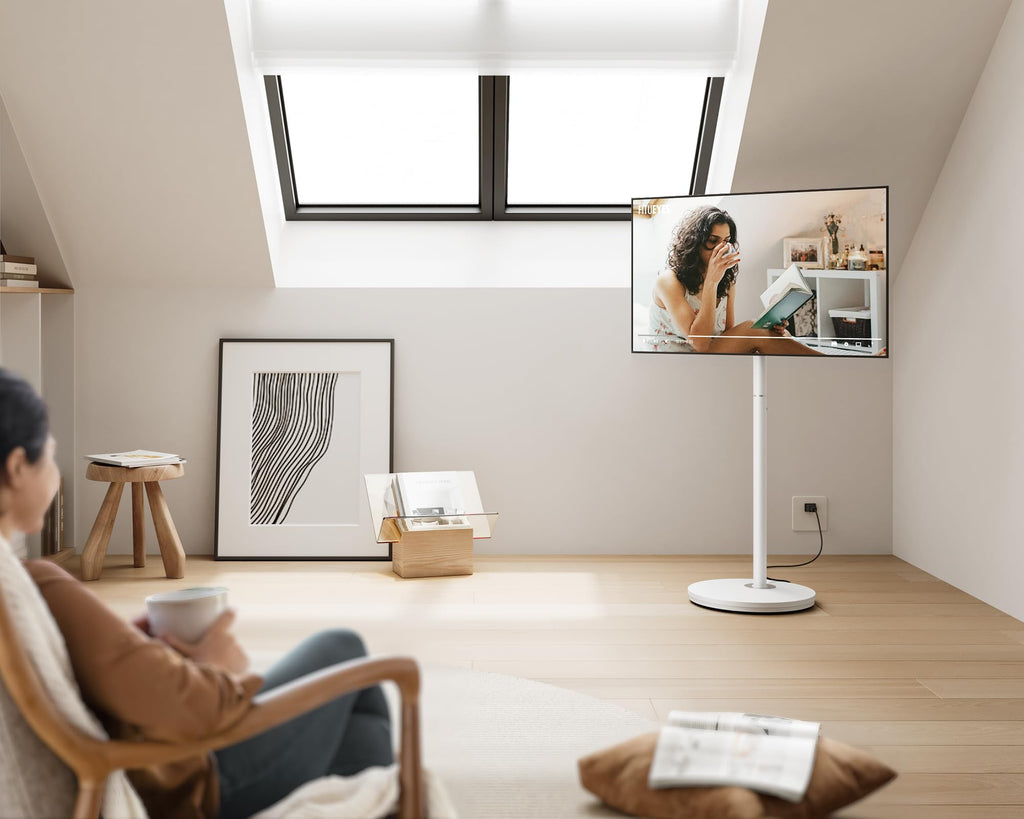 Small Rolling TV Cart for 24-48 Inch TVs, White B3503