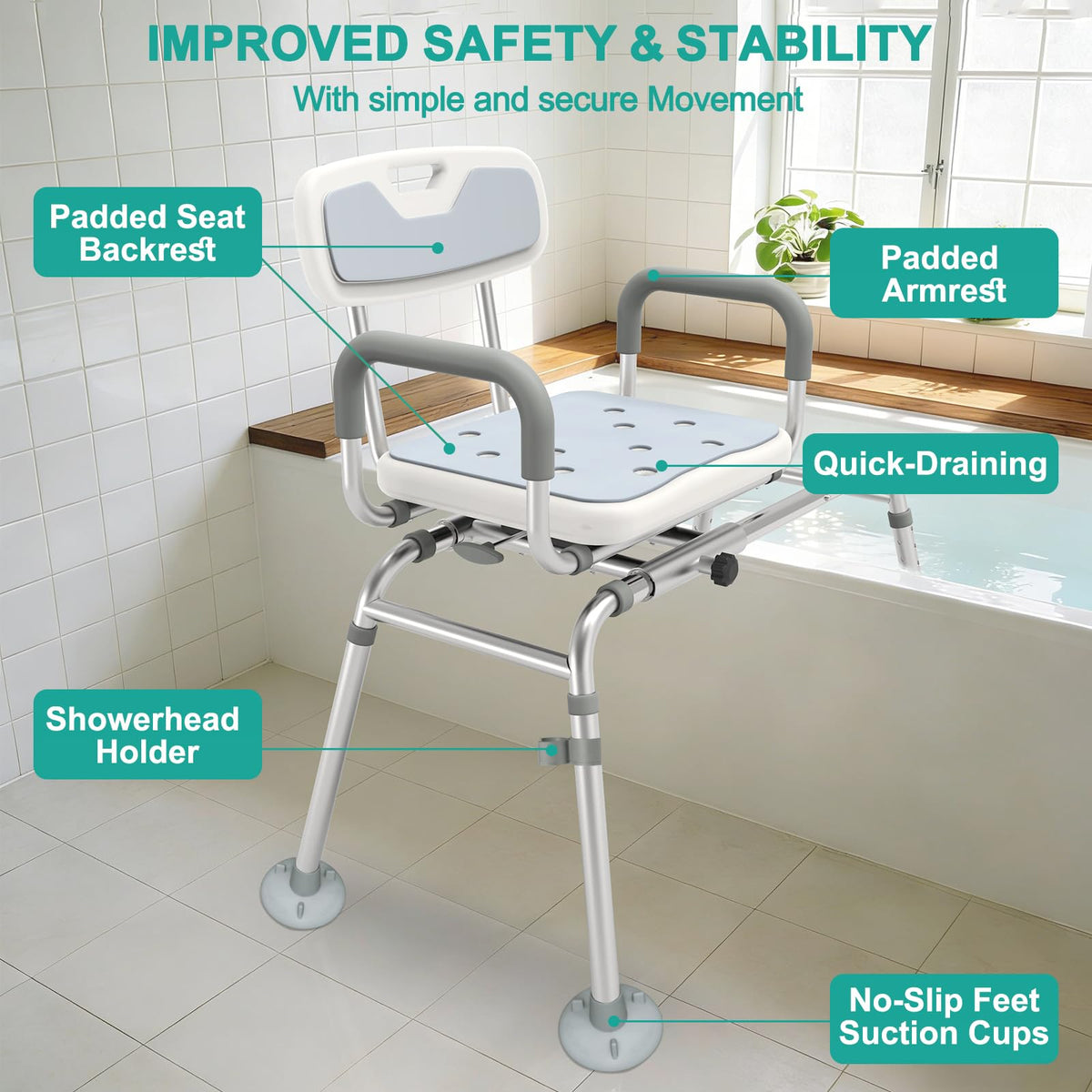 Tub Transfer Bench with Swivel Seat N843