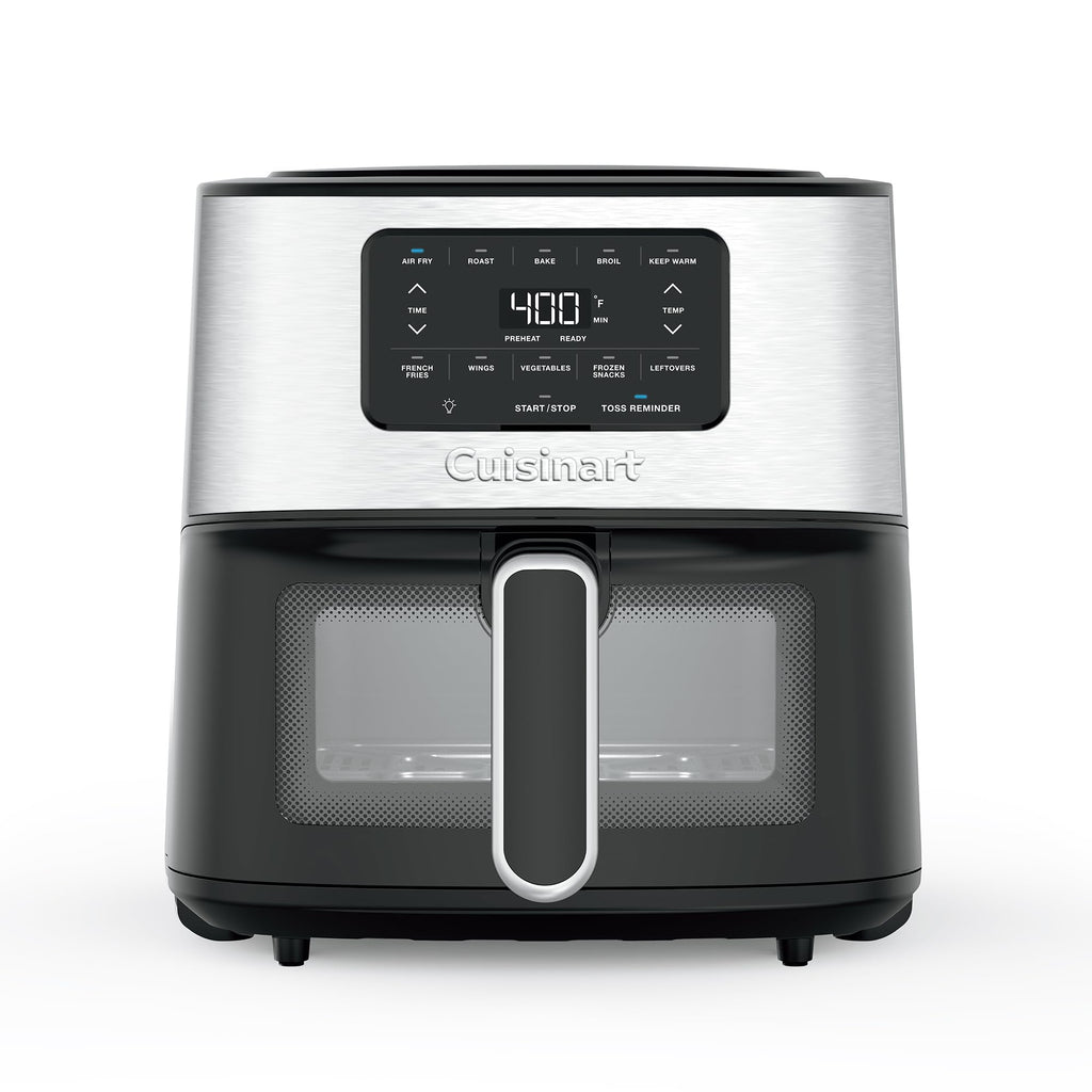 6-Quart Air Fryer with 5 Cooking Functions, Stainless Steel & Black L78831