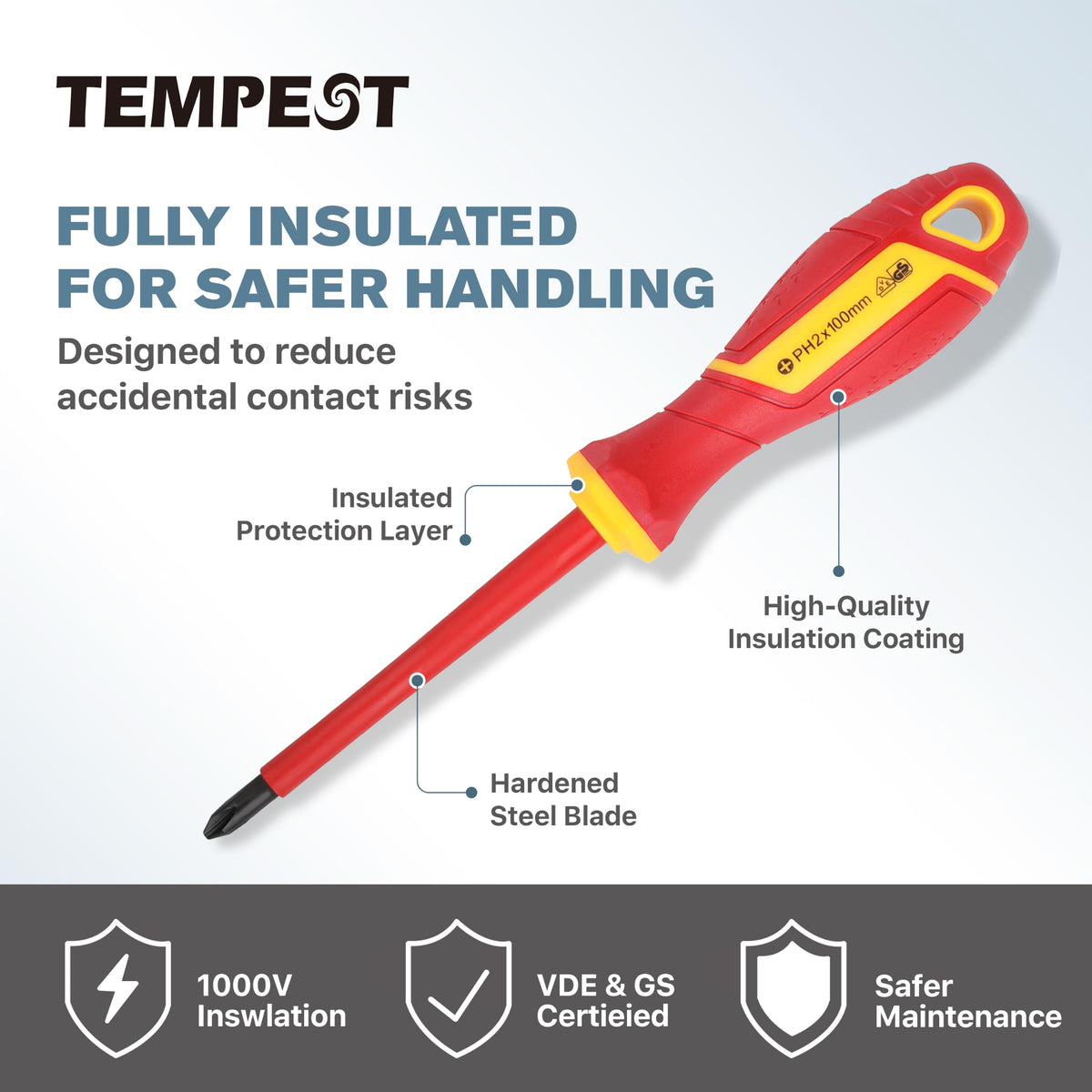 7 Piece VDE Insulated Screwdriver Set with Voltage Tester G7966