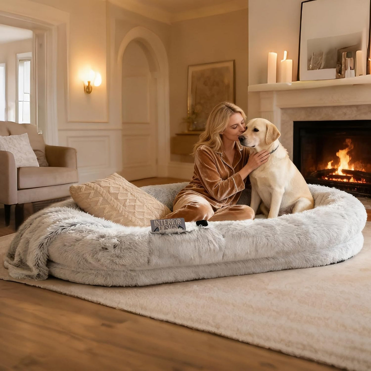 Grey Human Dog Bed 71''x45''x12'' J423