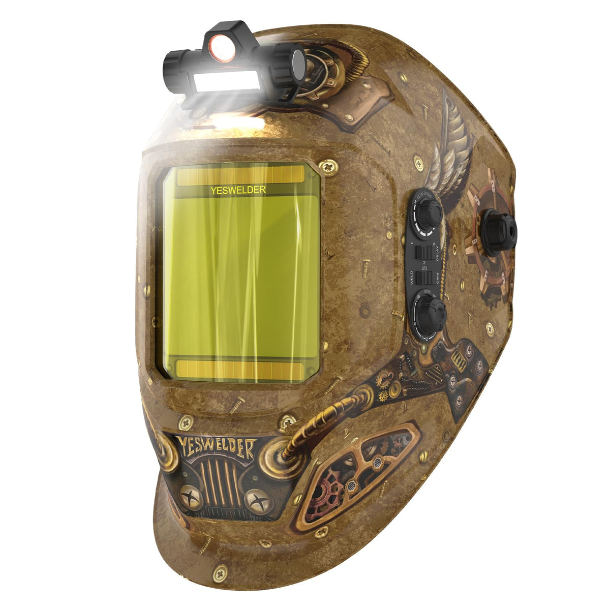 Auto-Darkening Welding Helmet with USB LED Work Light U679