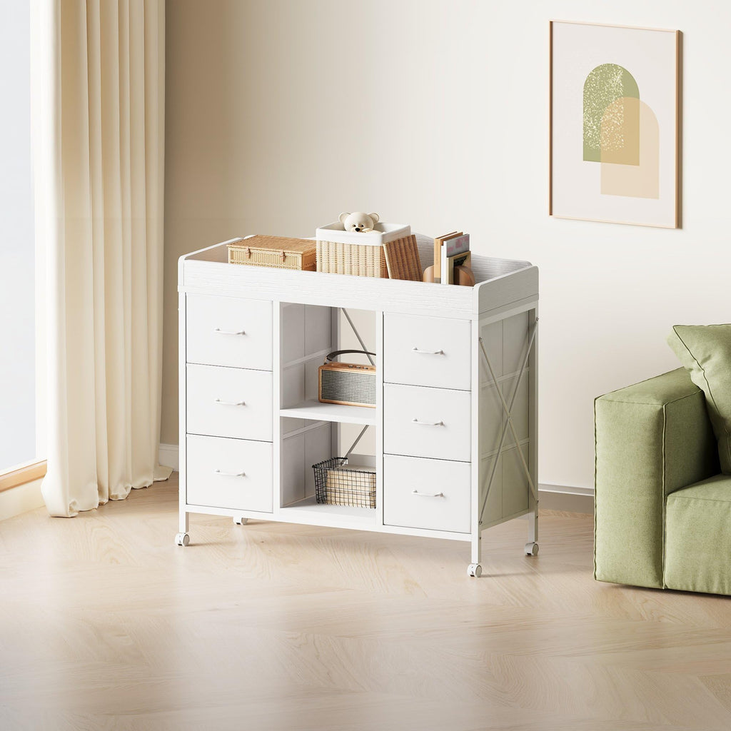 White 6 Drawer Dresser A1962