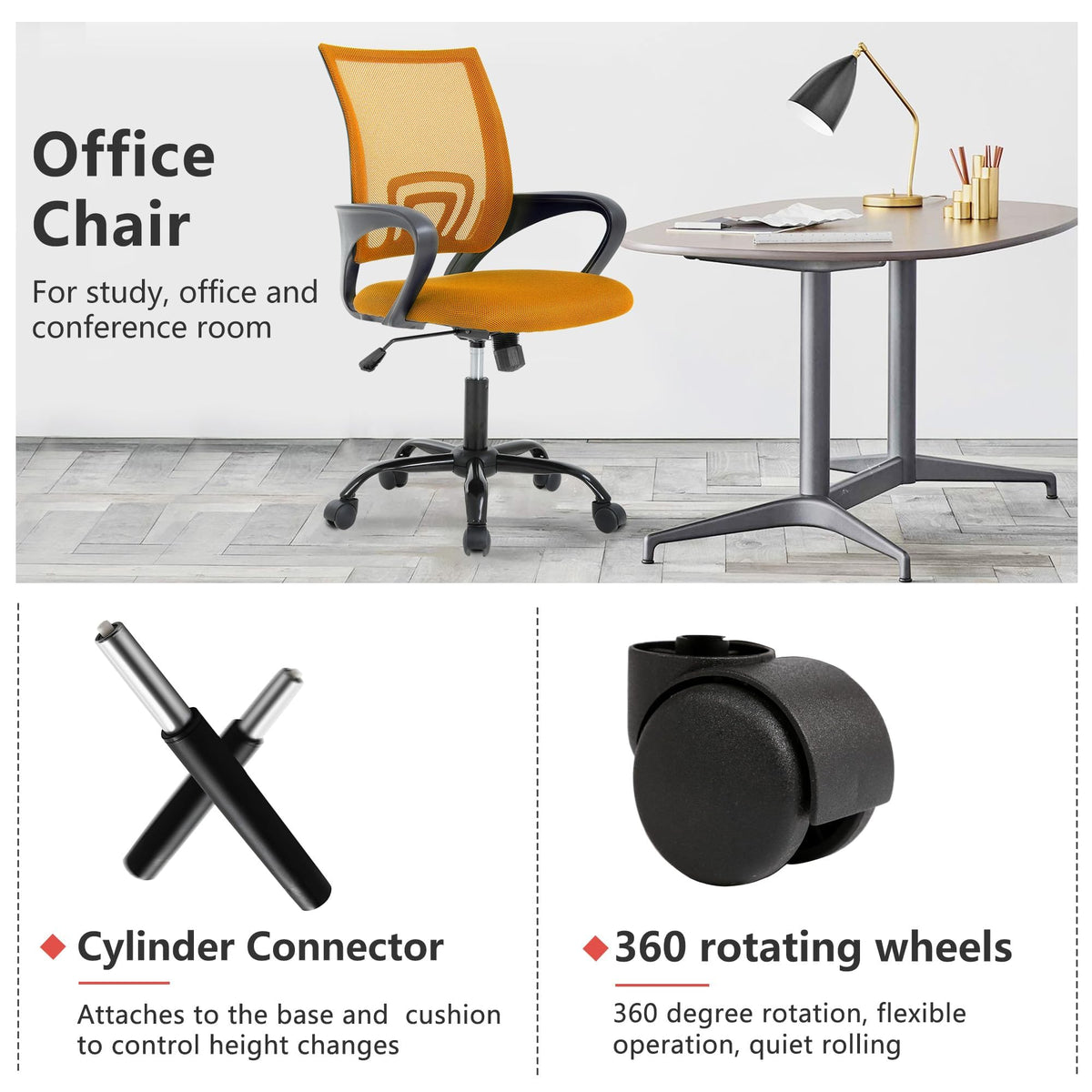 Orange Mesh Ergonomic Office Chair K559323