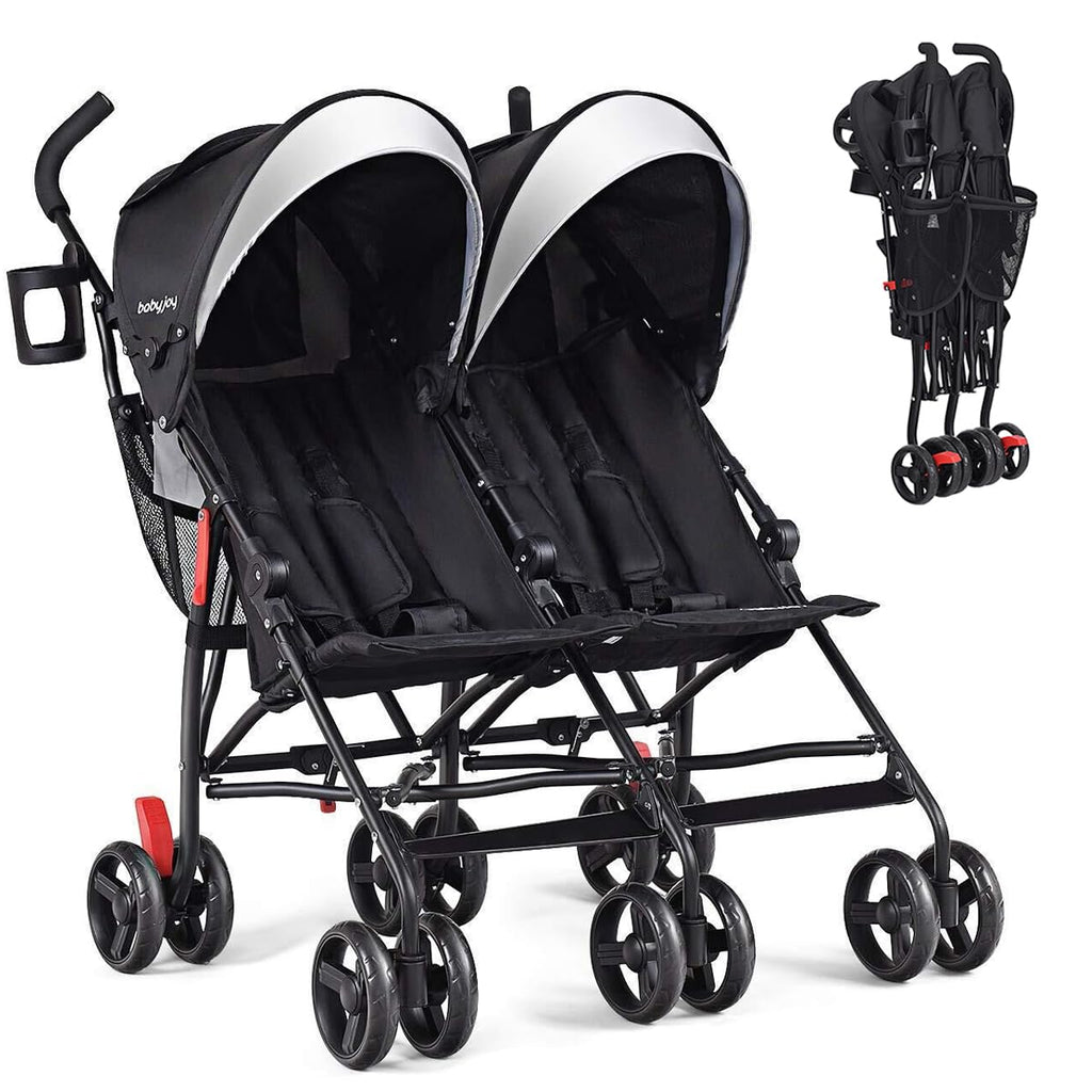 Lightweight Double Umbrella Stroller with Cup Holder and Adjustable Canopy B1335