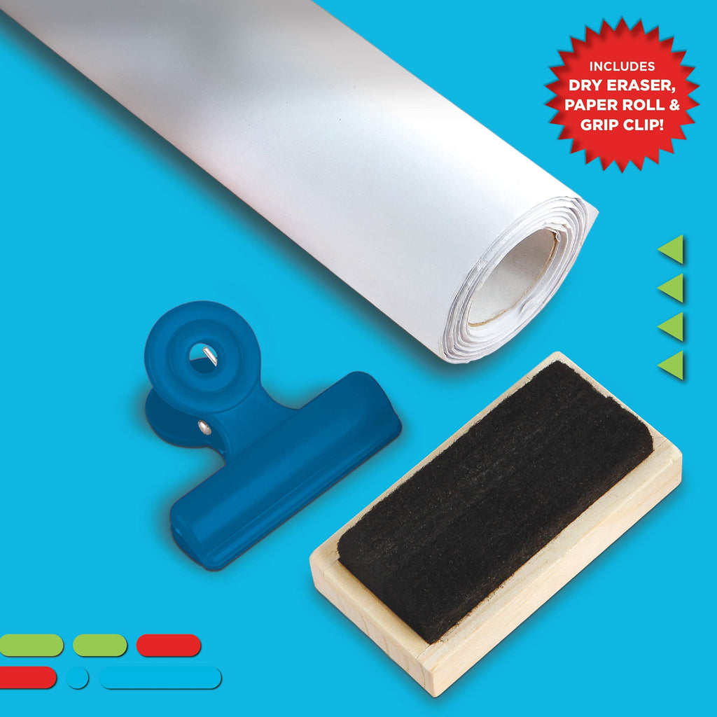 3-in-1 Tabletop Dry Erase Chalkboard Art Easel with Paper Roll N1521